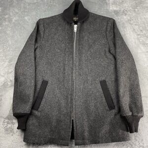 Vtg Lakeland Jacket Mens Sz 38 Grey Quilt Lined Clicker Wool Bomber Pharaoh 70s